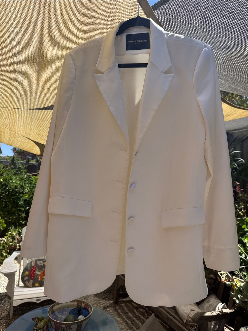 Amanda Uprichard White Single-Breasted Blazer